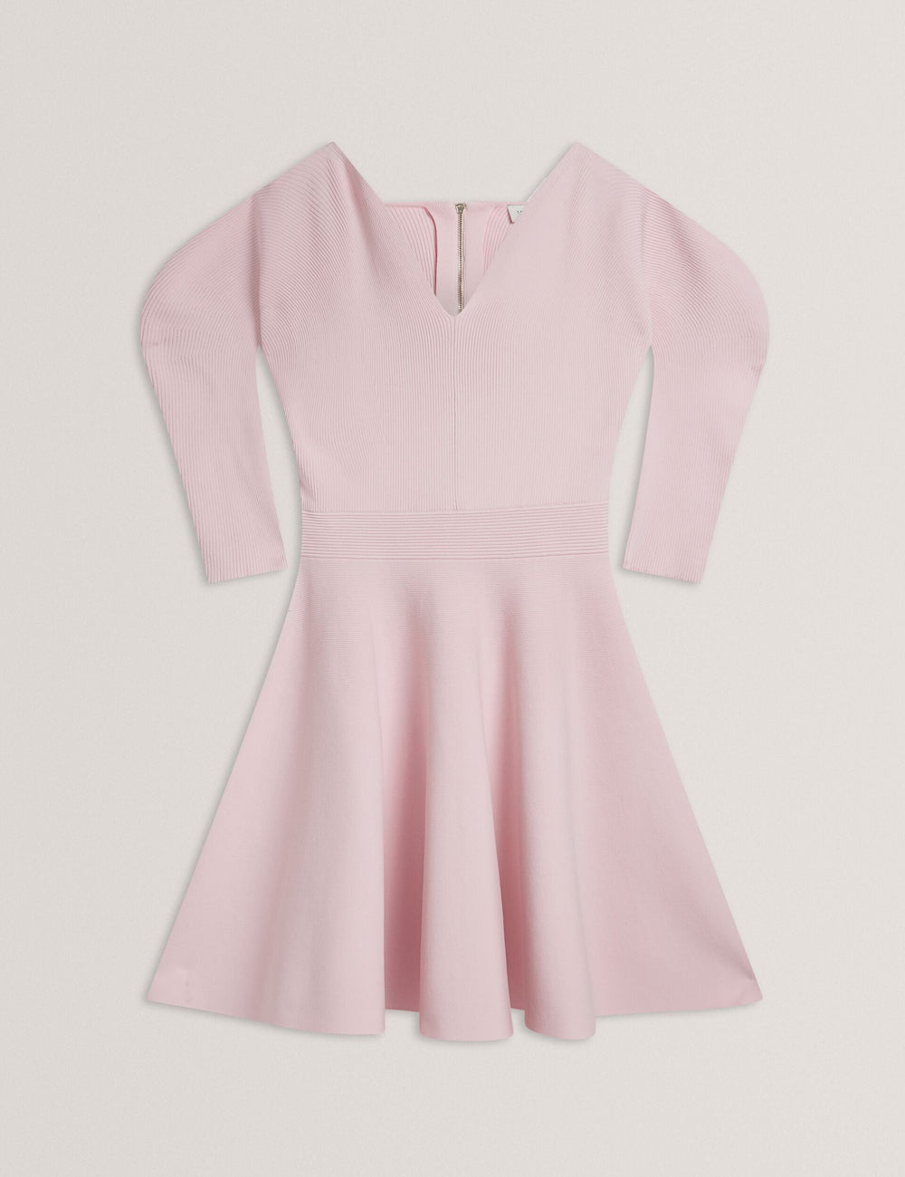 Women JESCKA - Structured Puff Sleeve Knitted Skater Dress - Ted Baker