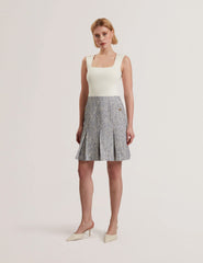 Women VULPAM - Sleeveless Knit Bodice Boucle Mini Dress - Ted Baker
