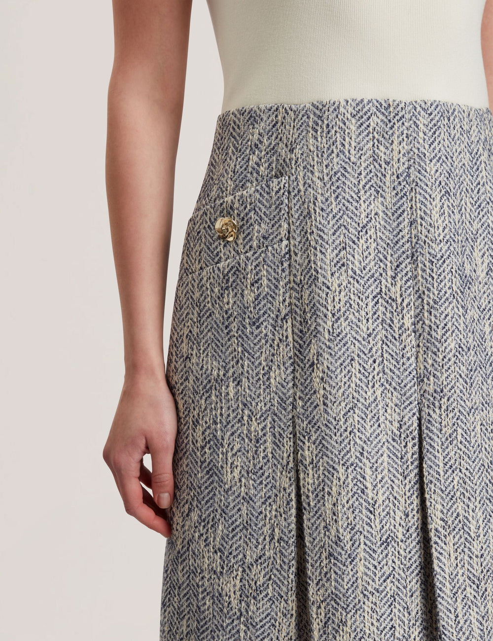 Women VULPAM - Sleeveless Knit Bodice Boucle Mini Dress - Ted Baker