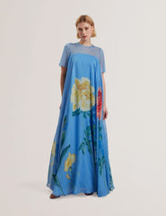Women MALRIE - Sheer Neck Floral Trapeze Maxi Dress - Ted Baker