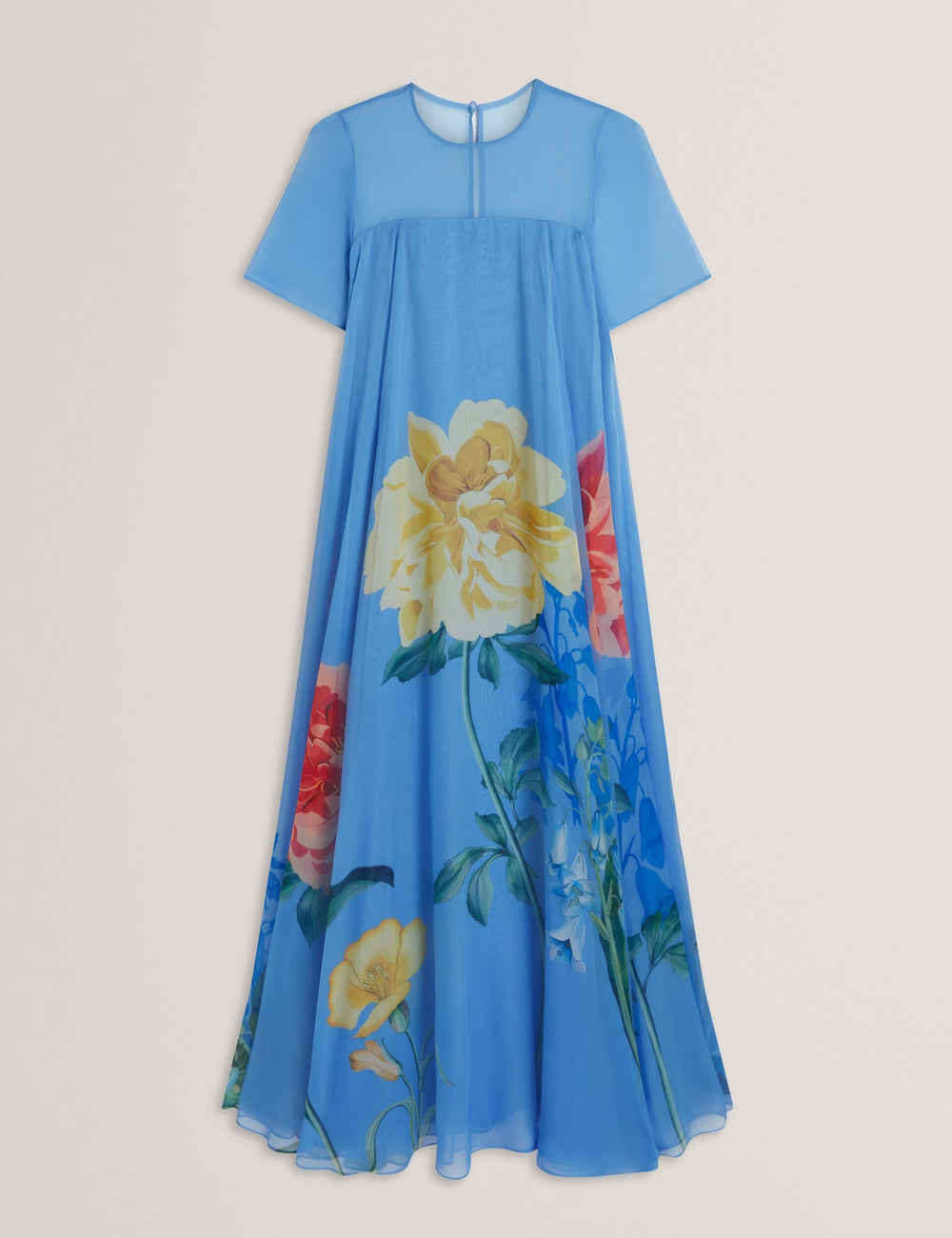 Women MALRIE - Sheer Neck Floral Trapeze Maxi Dress - Ted Baker