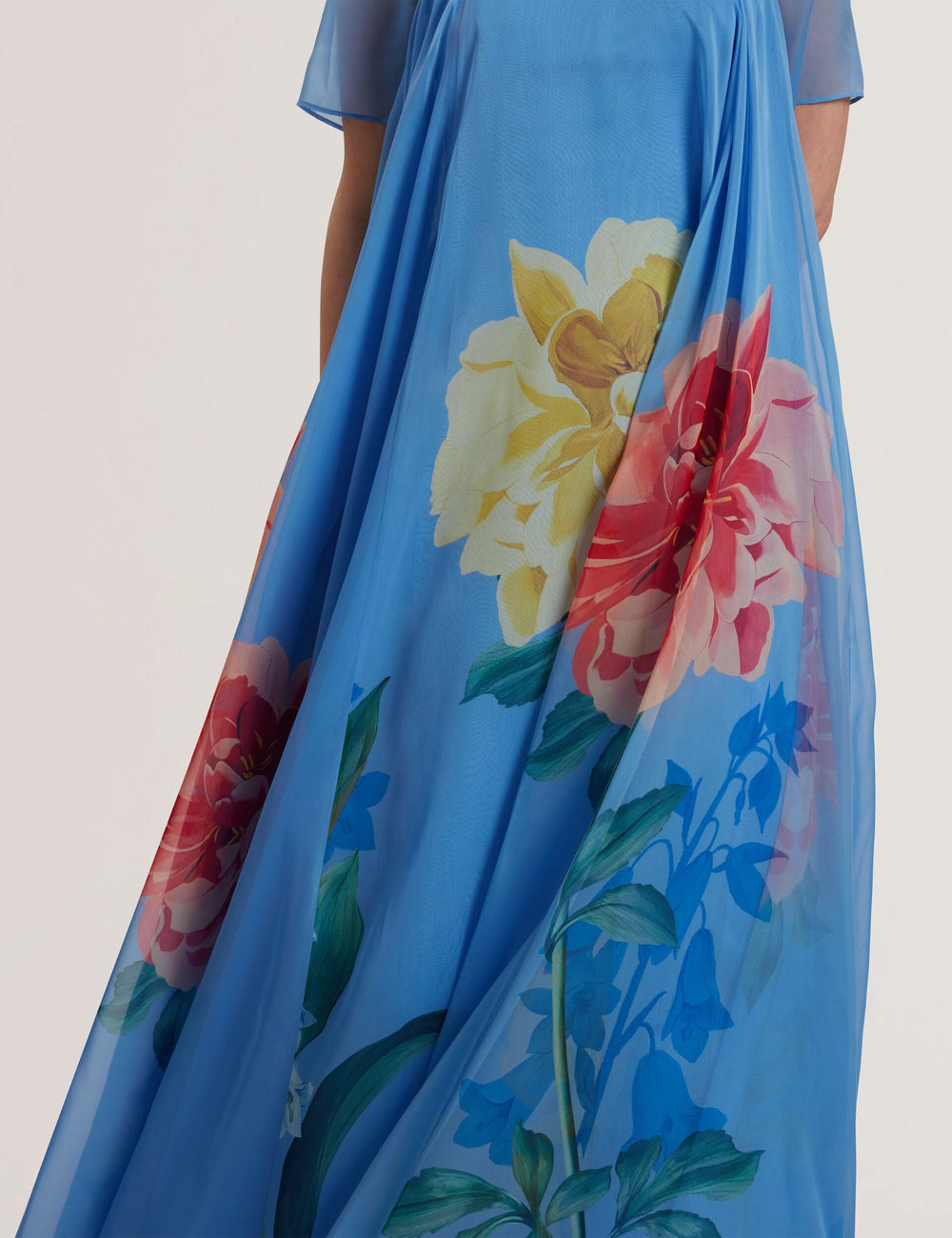 Women MALRIE - Sheer Neck Floral Trapeze Maxi Dress - Ted Baker