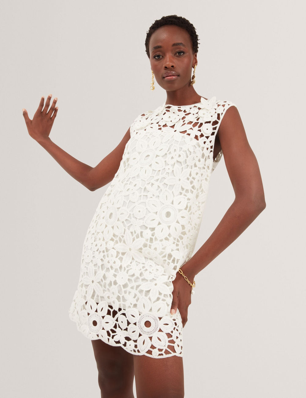 Women MIIKKA - Crochet Sleeveless Mini Shift Dress - Ted Baker
