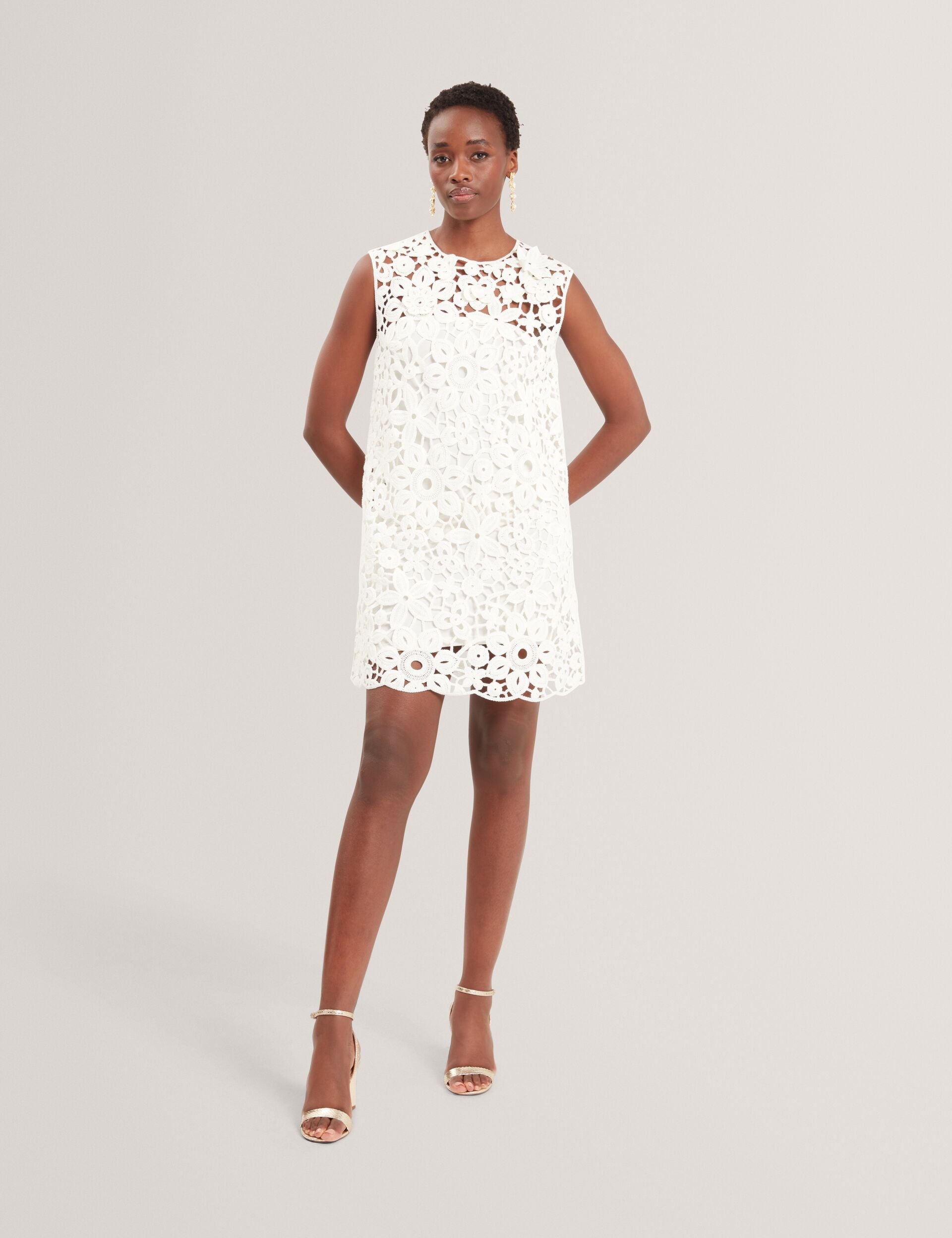 Women MIIKKA - Crochet Sleeveless Mini Shift Dress - Ted Baker
