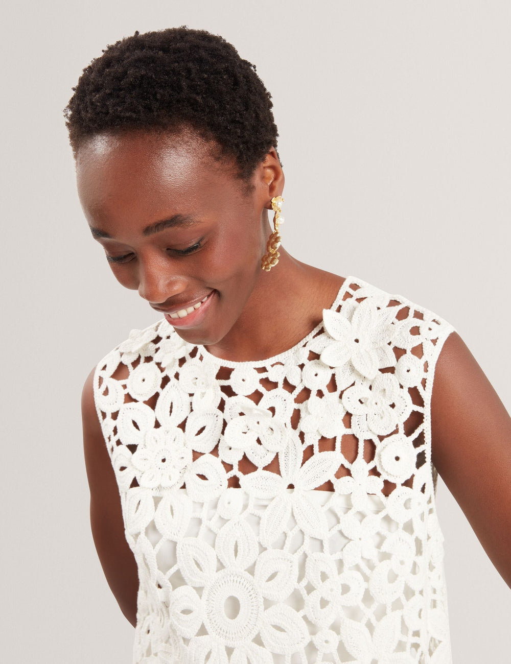 Women MIIKKA - Crochet Sleeveless Mini Shift Dress - Ted Baker