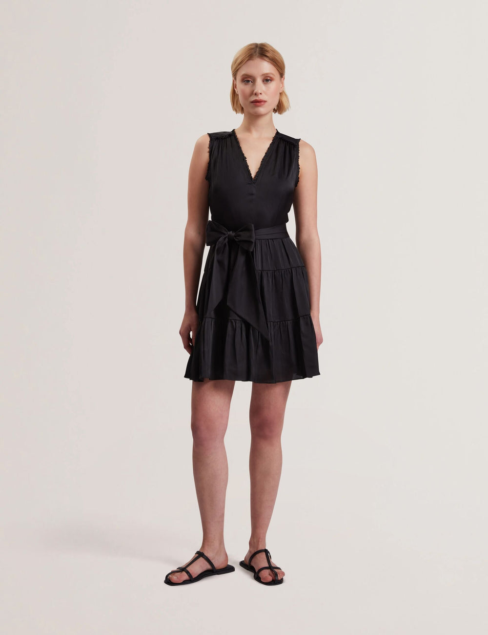Women OTIANA - Sleeveless Tie Waist Tiered Mini Dress - Ted Baker