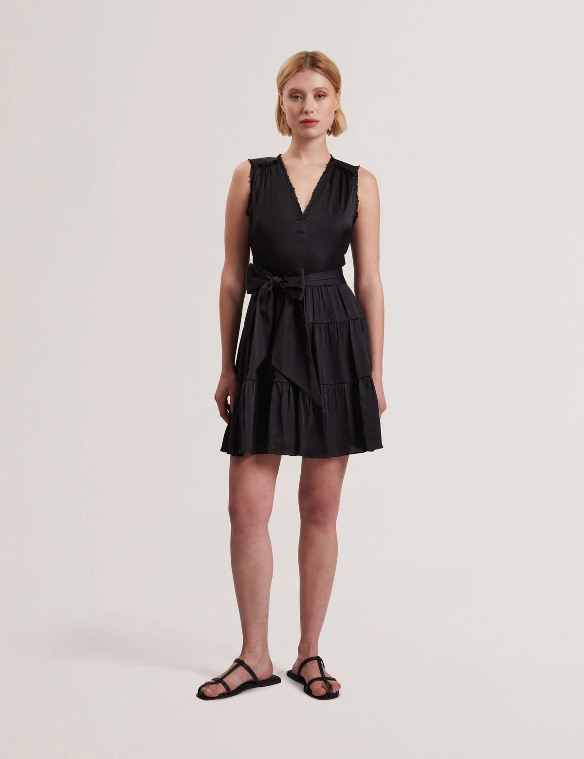 Women OTIANA - Sleeveless Tie Waist Tiered Mini Dress - Ted Baker