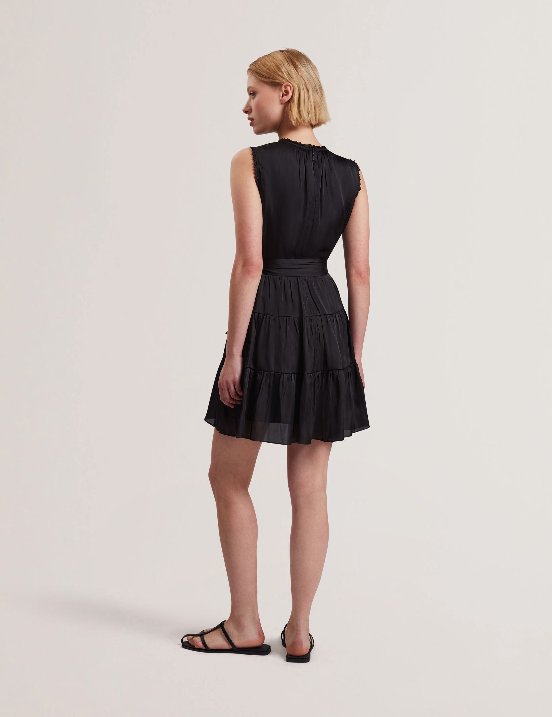 Women OTIANA - Sleeveless Tie Waist Tiered Mini Dress - Ted Baker