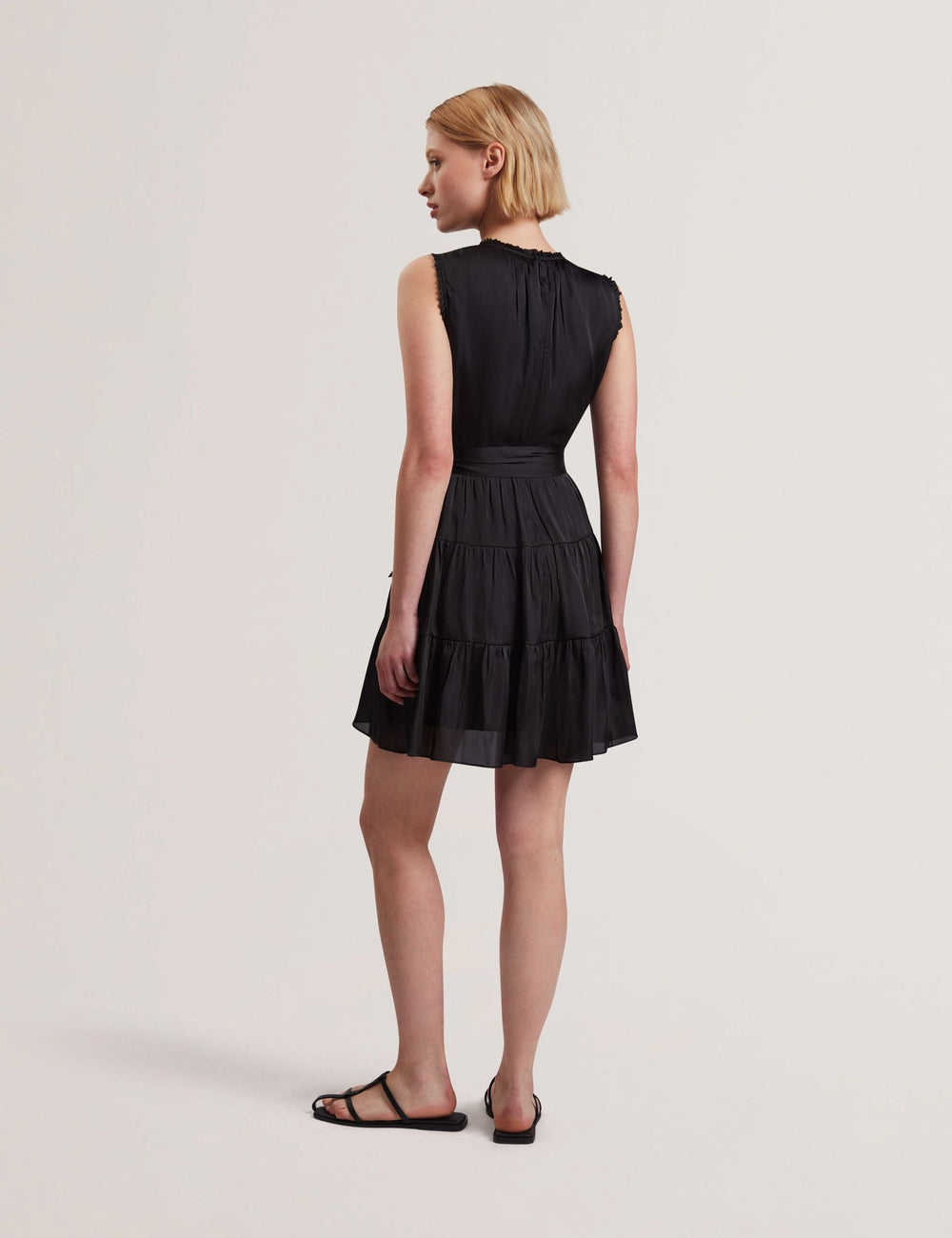 Women OTIANA - Sleeveless Tie Waist Tiered Mini Dress - Ted Baker