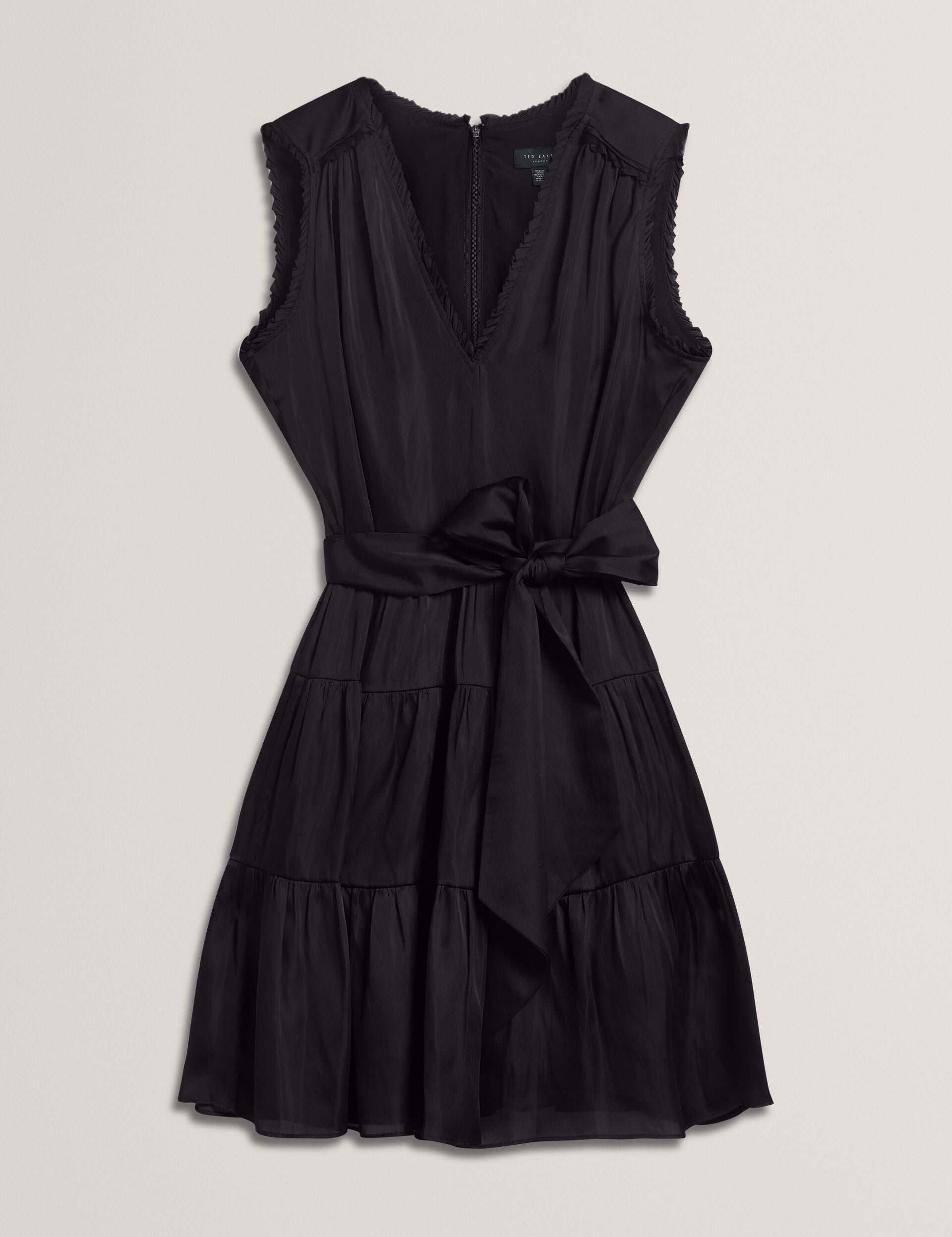 Women OTIANA - Sleeveless Tie Waist Tiered Mini Dress - Ted Baker