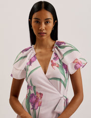 Women FASNIA - Floral Angel Sleeve Wrap Mini Dress - Ted Baker
