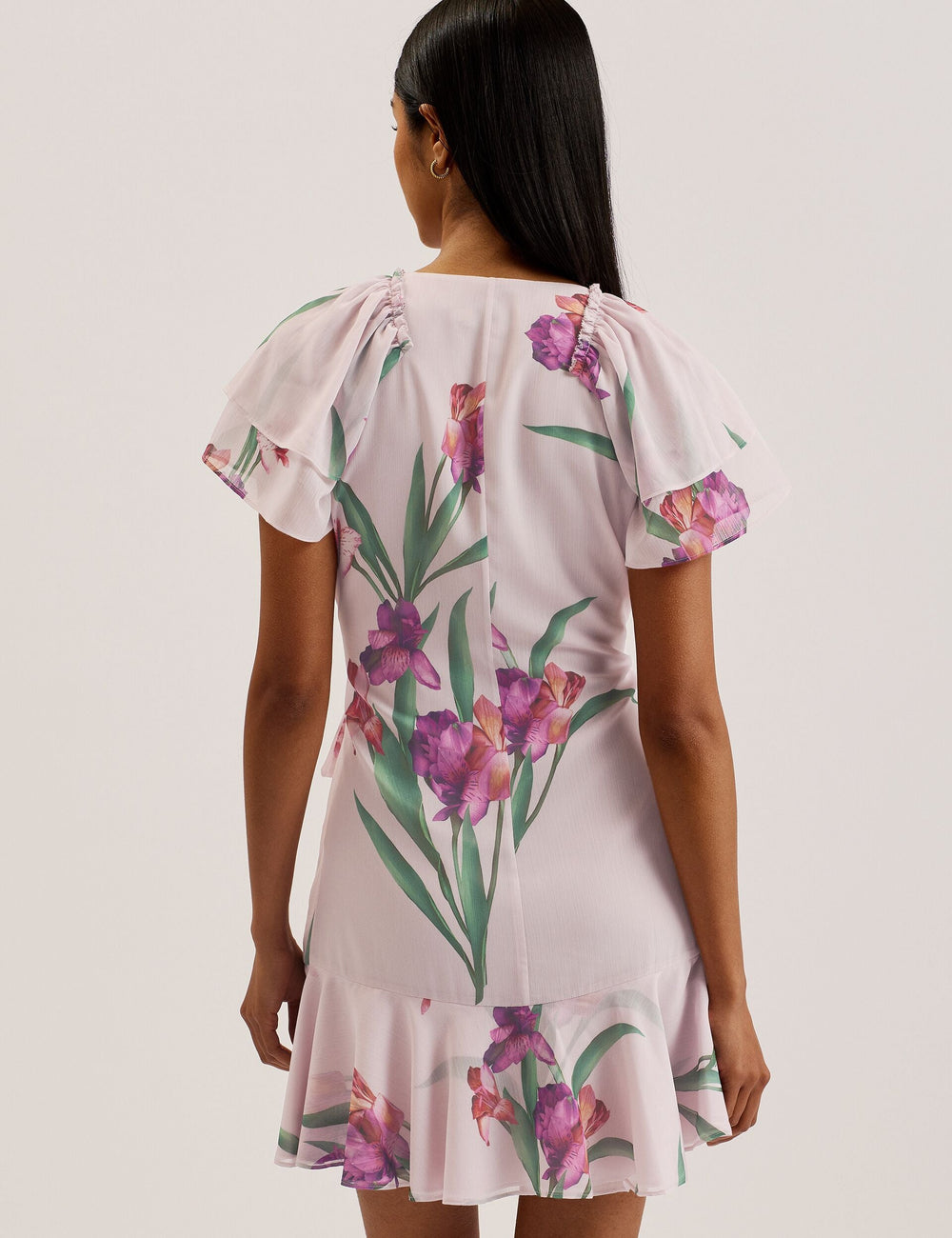 Women FASNIA - Floral Angel Sleeve Wrap Mini Dress - Ted Baker