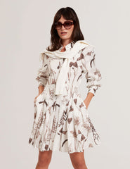 Women ELODIZA - Sepia Print Linen Silk Mini Shirt Dress - Ted Baker
