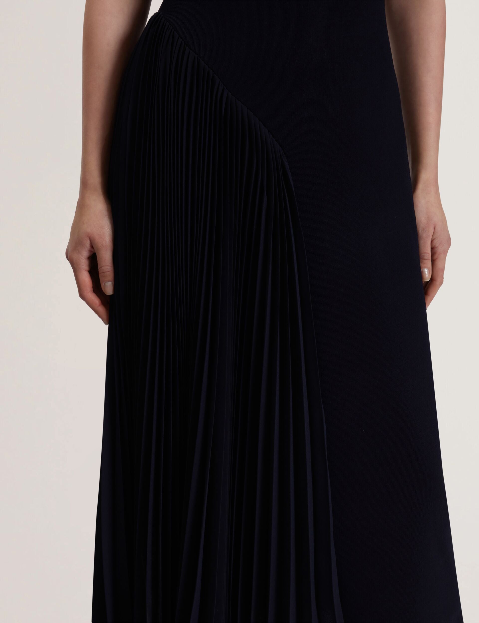 Women AZZINA - Pleated Panel Sleeveless Knitted Midi Dress - Ted Baker