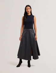 Women LABASA - Sleeveless Knit Faux Leather Midi Dress - Ted Baker