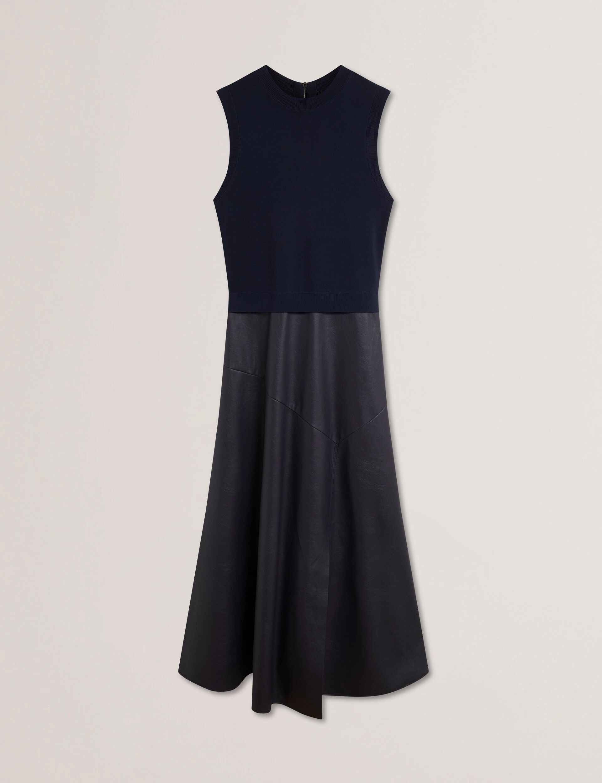 Women LABASA - Sleeveless Knit Faux Leather Midi Dress - Ted Baker