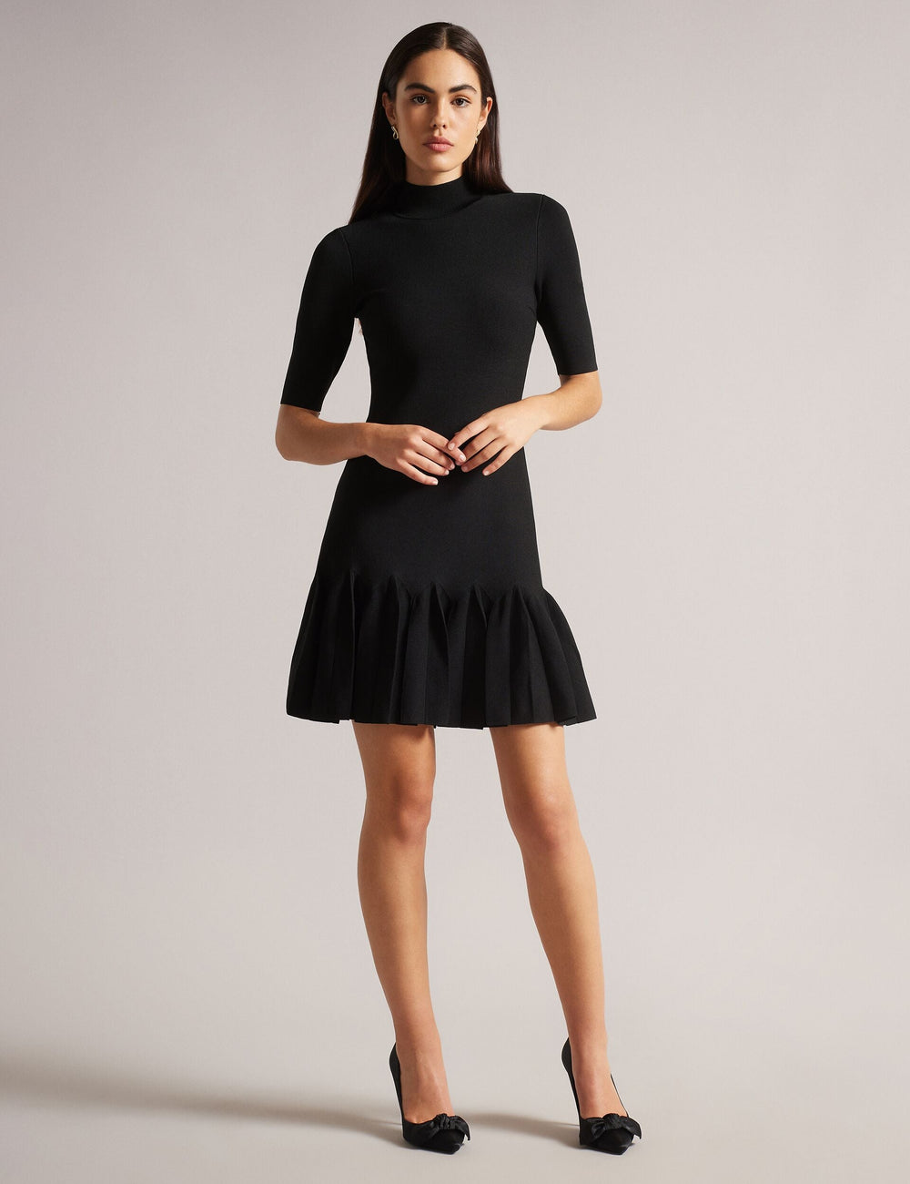 Women CANDDY - Pleated Hem Bodycon Knit Mini Dress - Ted Baker