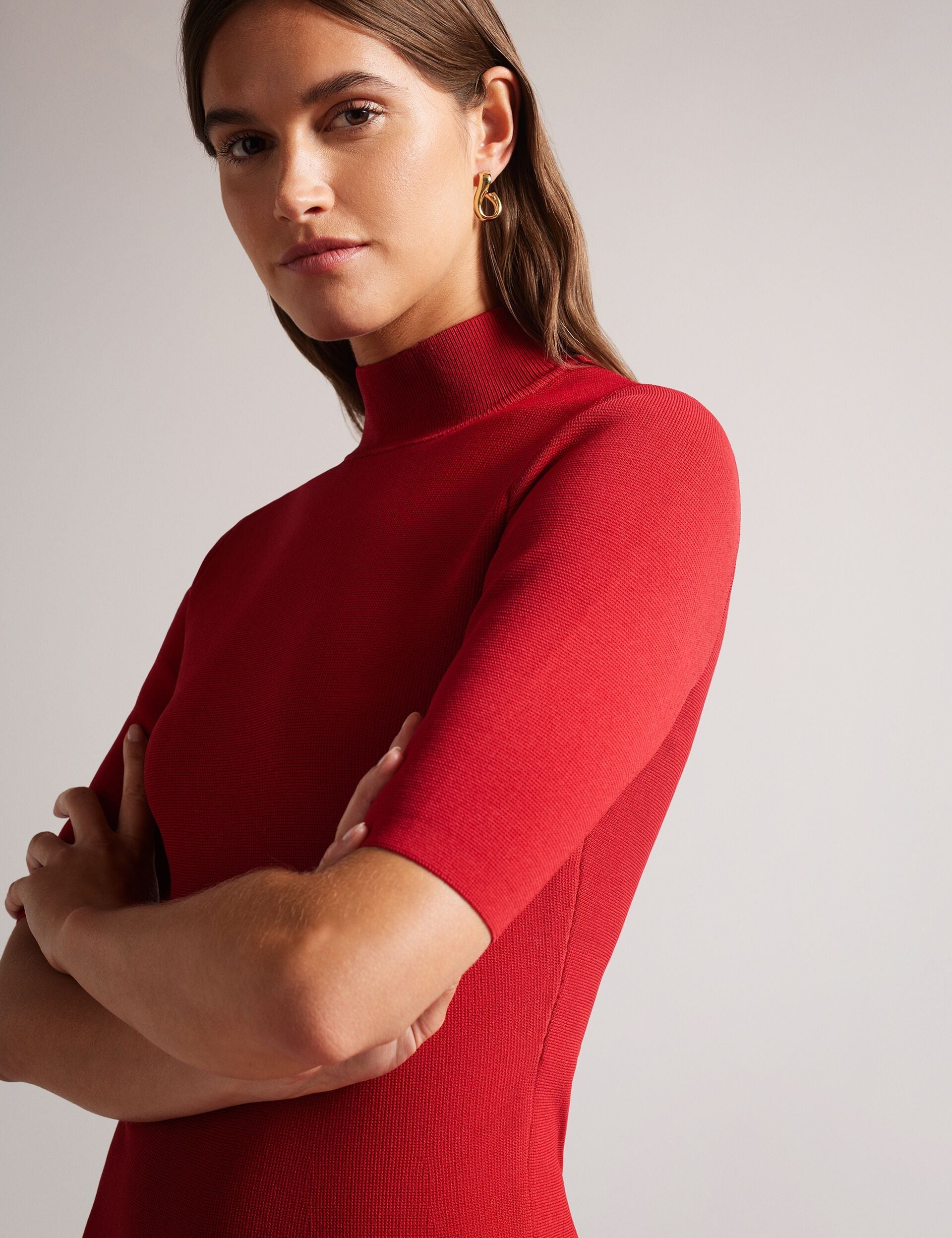Women CANDDY - Pleated Hem Bodycon Knit Mini Dress - Ted Baker
