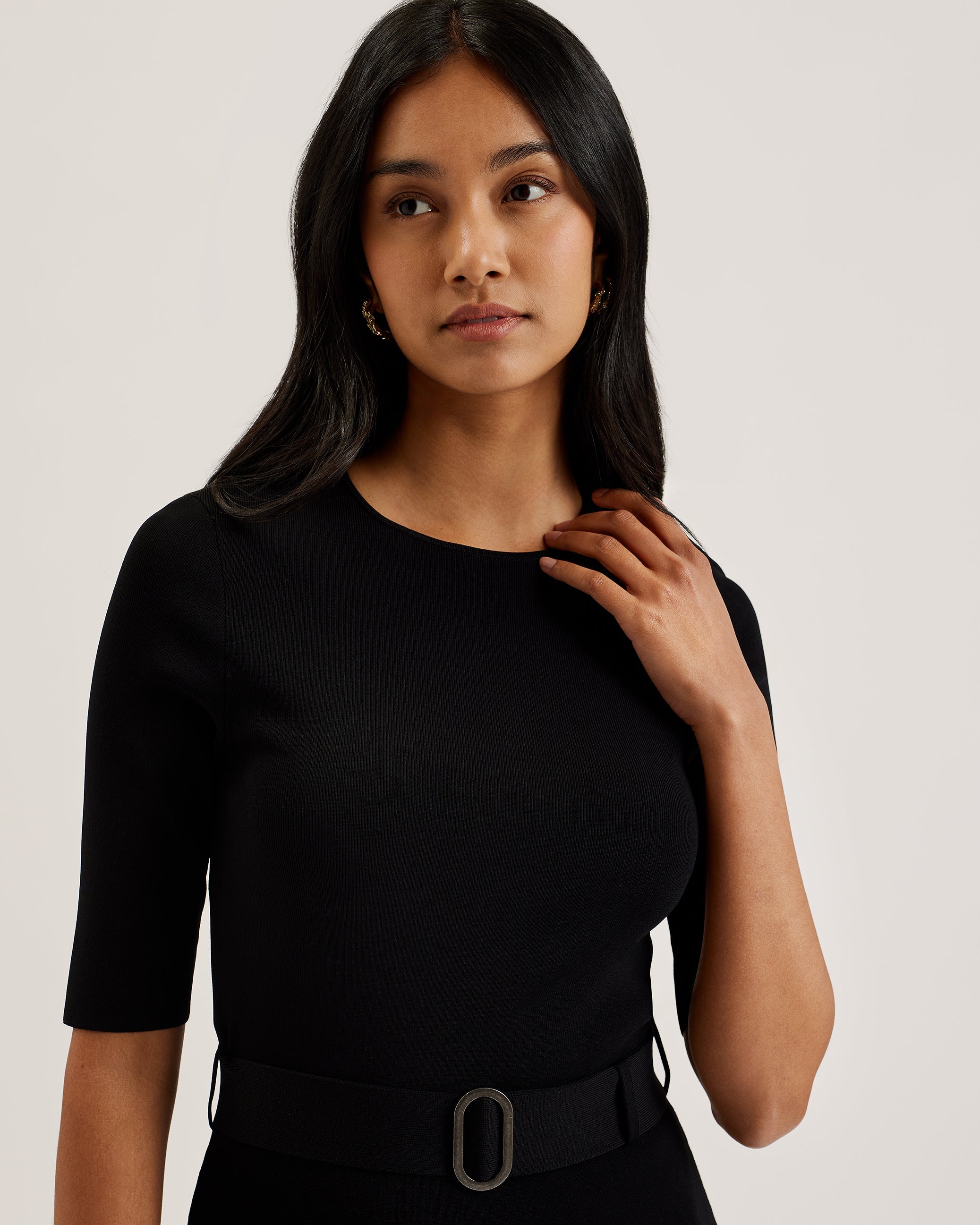 Women SAMALEE - Flippy Hem Knitted Midi Dress - Ted Baker