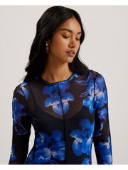 Women ROZEEN - Mesh Long Sleeve Printed Dress - Ted Baker