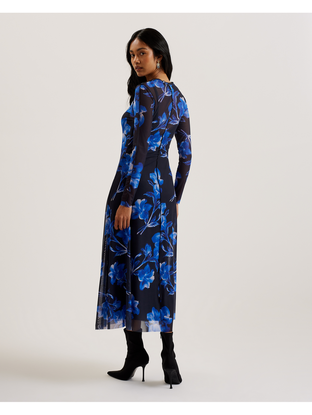 Women ROZEEN - Mesh Long Sleeve Printed Dress - Ted Baker