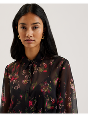 Women EBENE - Floral Print Belted Mini Shirt Dress - Ted Baker