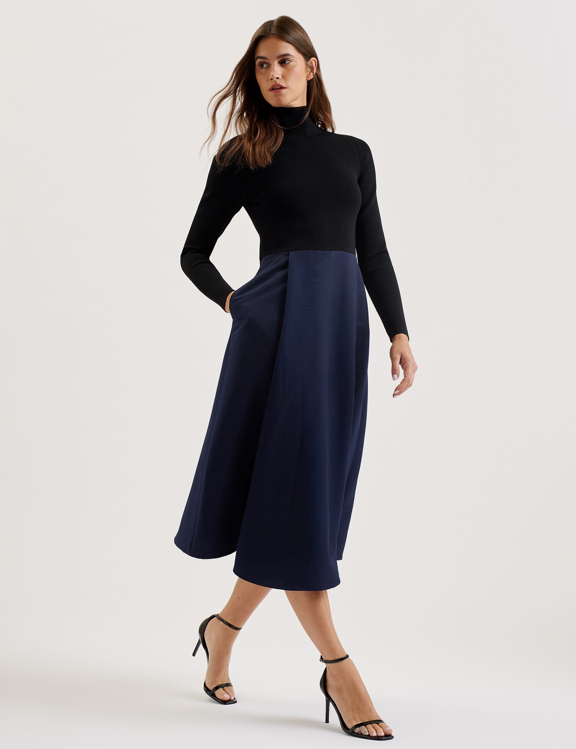 Women CHIRA - Knit Bodice Midi Dress With Wrap Skirt - Ted Baker