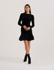 Women LOISSS - Flounce Hem Long Sleeve Knitted Mini Dress - Ted Baker