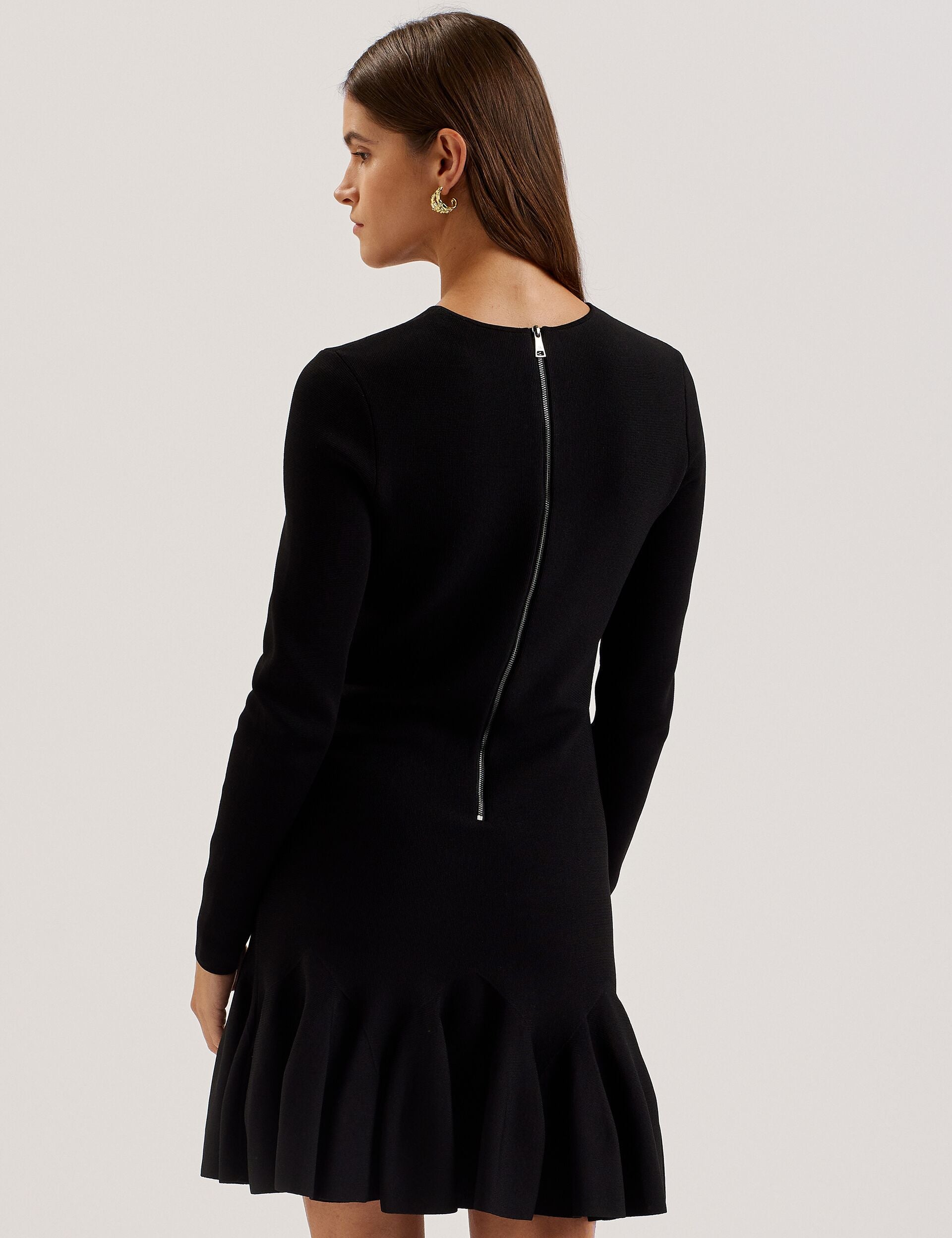 Women LOISSS - Flounce Hem Long Sleeve Knitted Mini Dress - Ted Baker