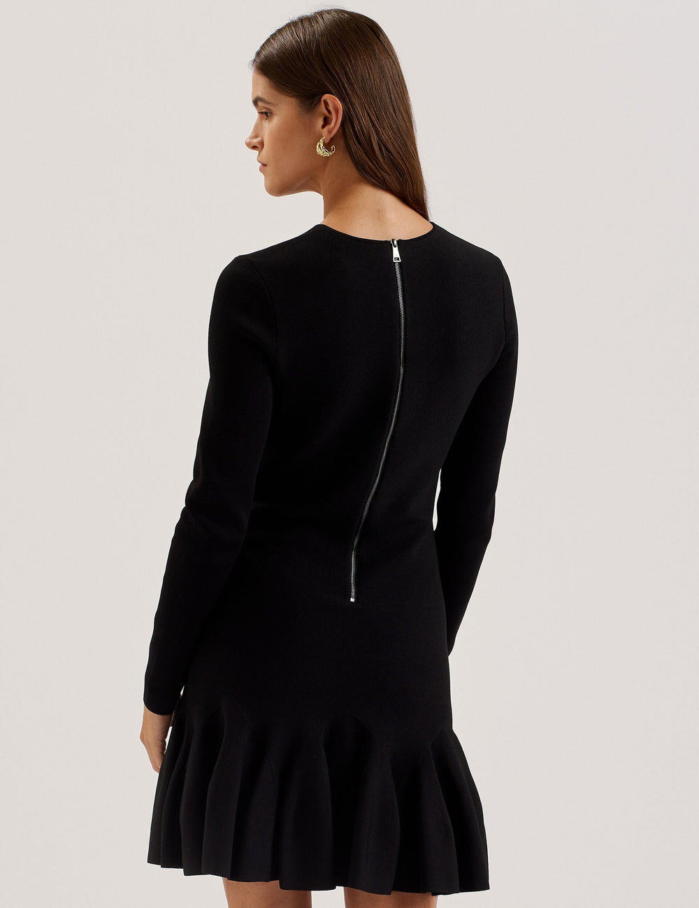 Women LOISSS - Flounce Hem Long Sleeve Knitted Mini Dress - Ted Baker