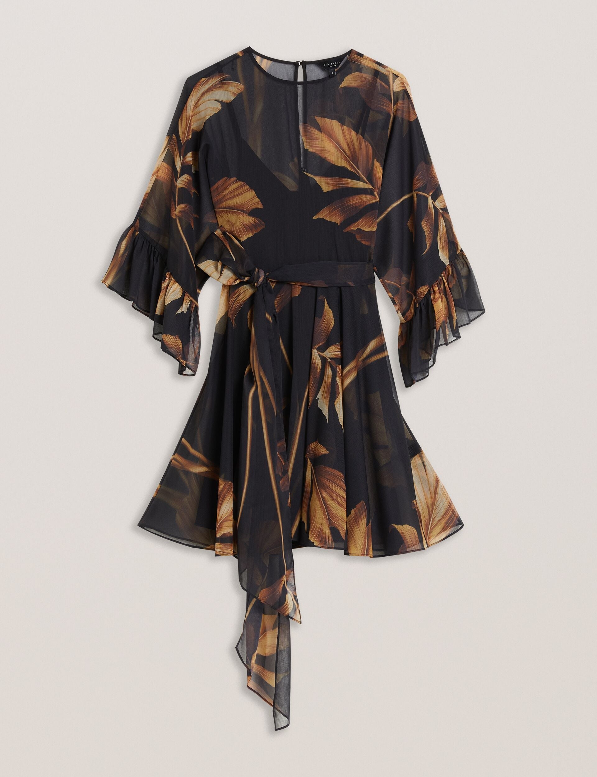 Women ELSTER - Printed Chiffon Mini Dress With Tie Waist - Ted Baker
