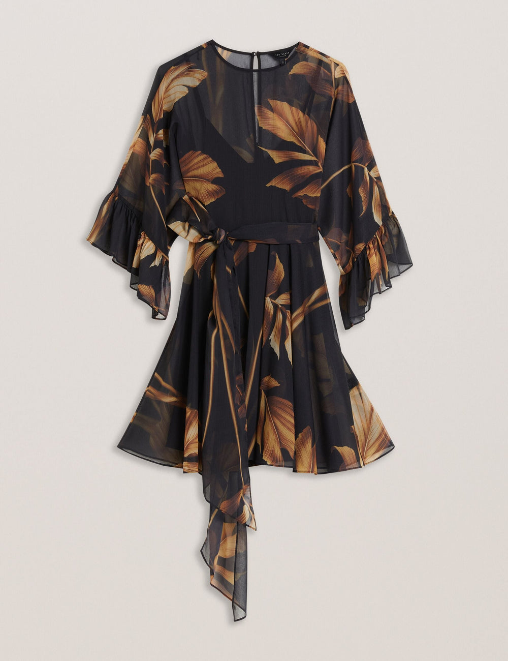 Women ELSTER - Printed Chiffon Mini Dress With Tie Waist - Ted Baker