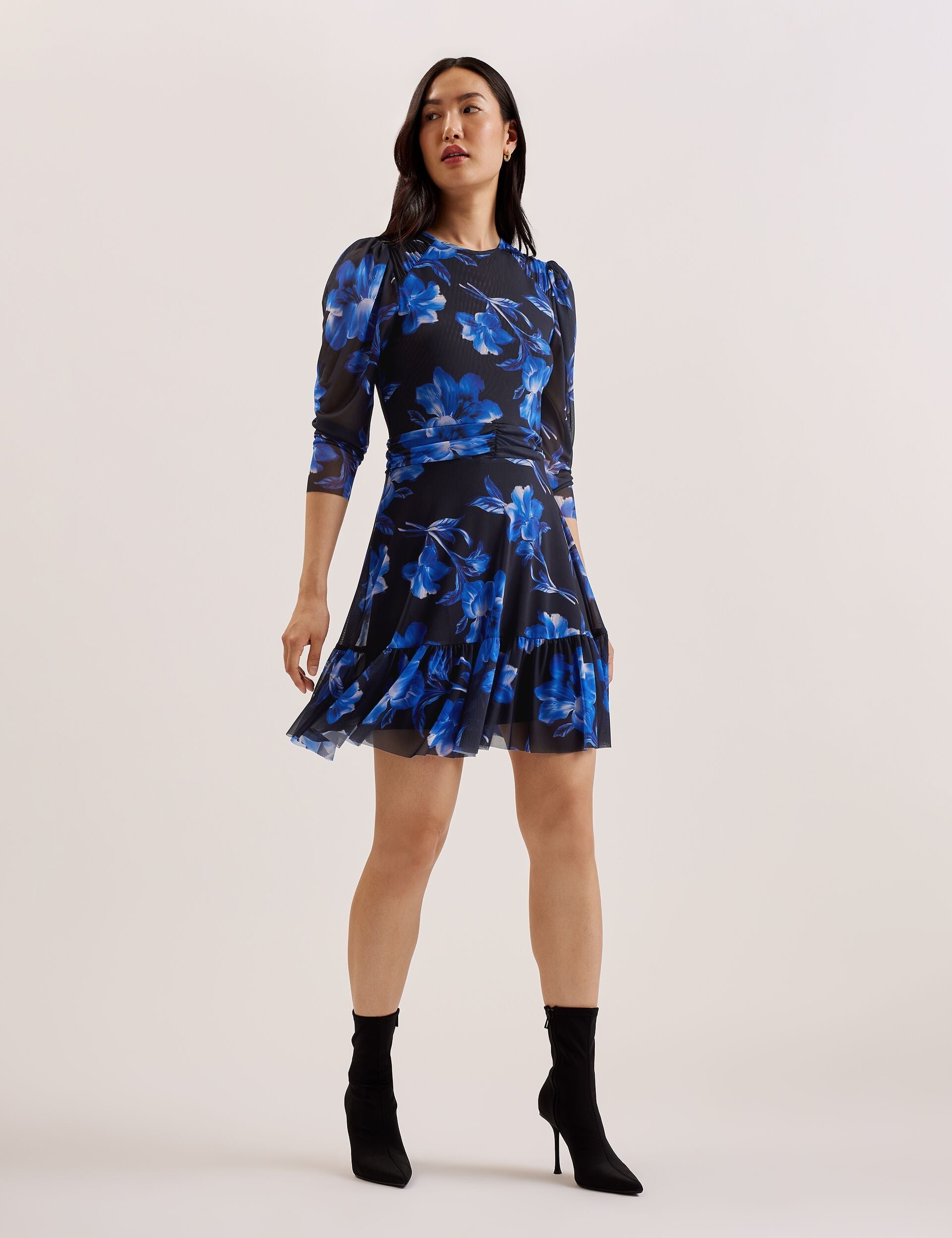 Women CARMALL - Floral Puff Sleeve Mesh Mini Dress - Ted Baker