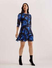 Women CARMALL - Floral Puff Sleeve Mesh Mini Dress - Ted Baker