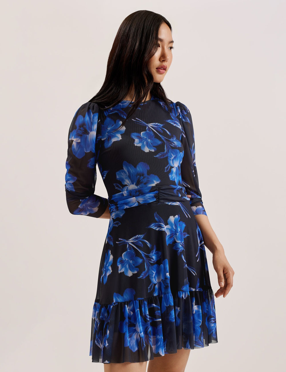Women CARMALL - Floral Puff Sleeve Mesh Mini Dress - Ted Baker