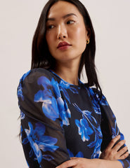 Women CARMALL - Floral Puff Sleeve Mesh Mini Dress - Ted Baker