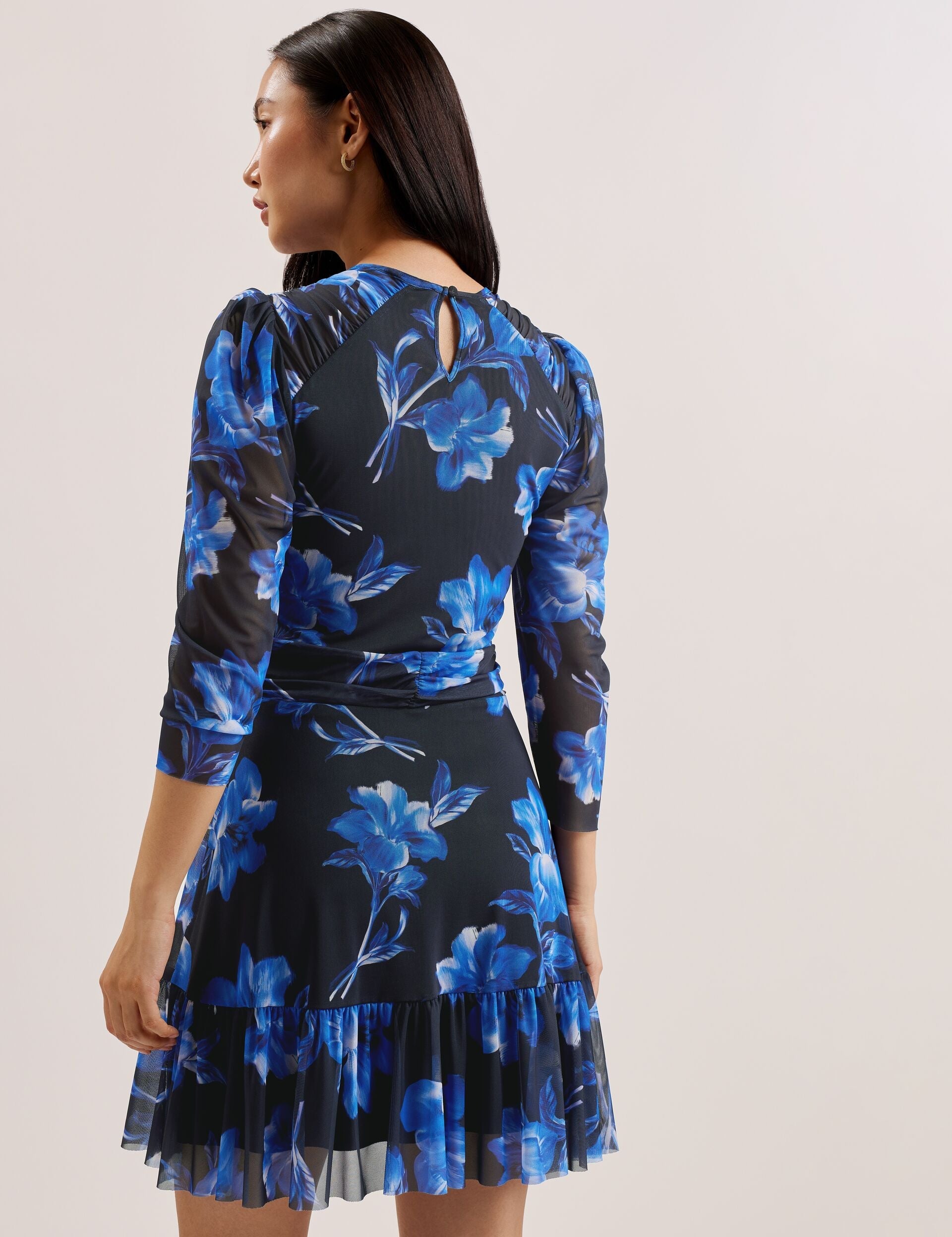 Women CARMALL - Floral Puff Sleeve Mesh Mini Dress - Ted Baker