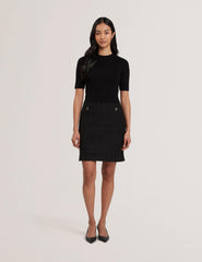Women KOMAM - Boucle A-Line Mini Dress With Knit Bodice - Ted Baker