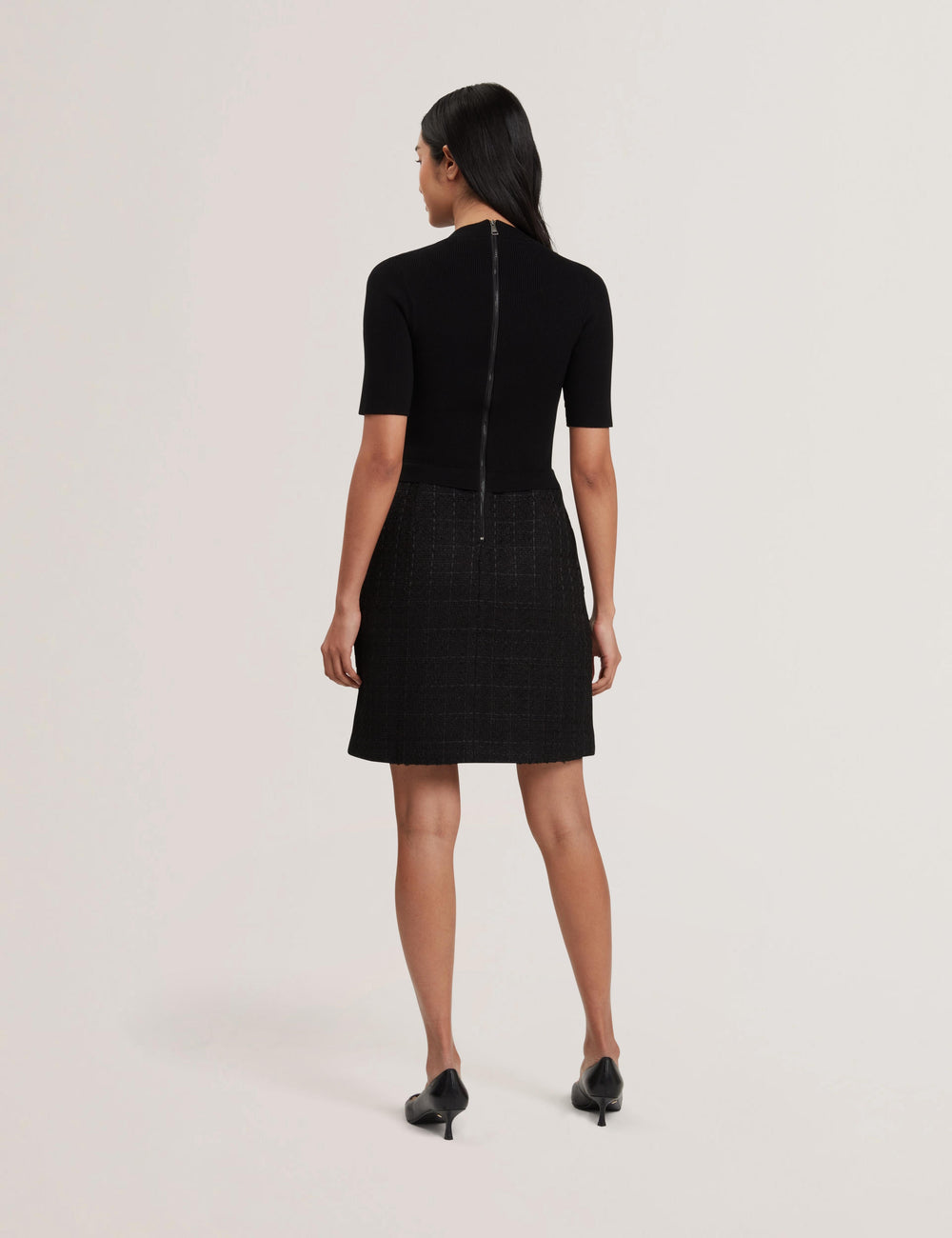 Women KOMAM - Boucle A-Line Mini Dress With Knit Bodice - Ted Baker