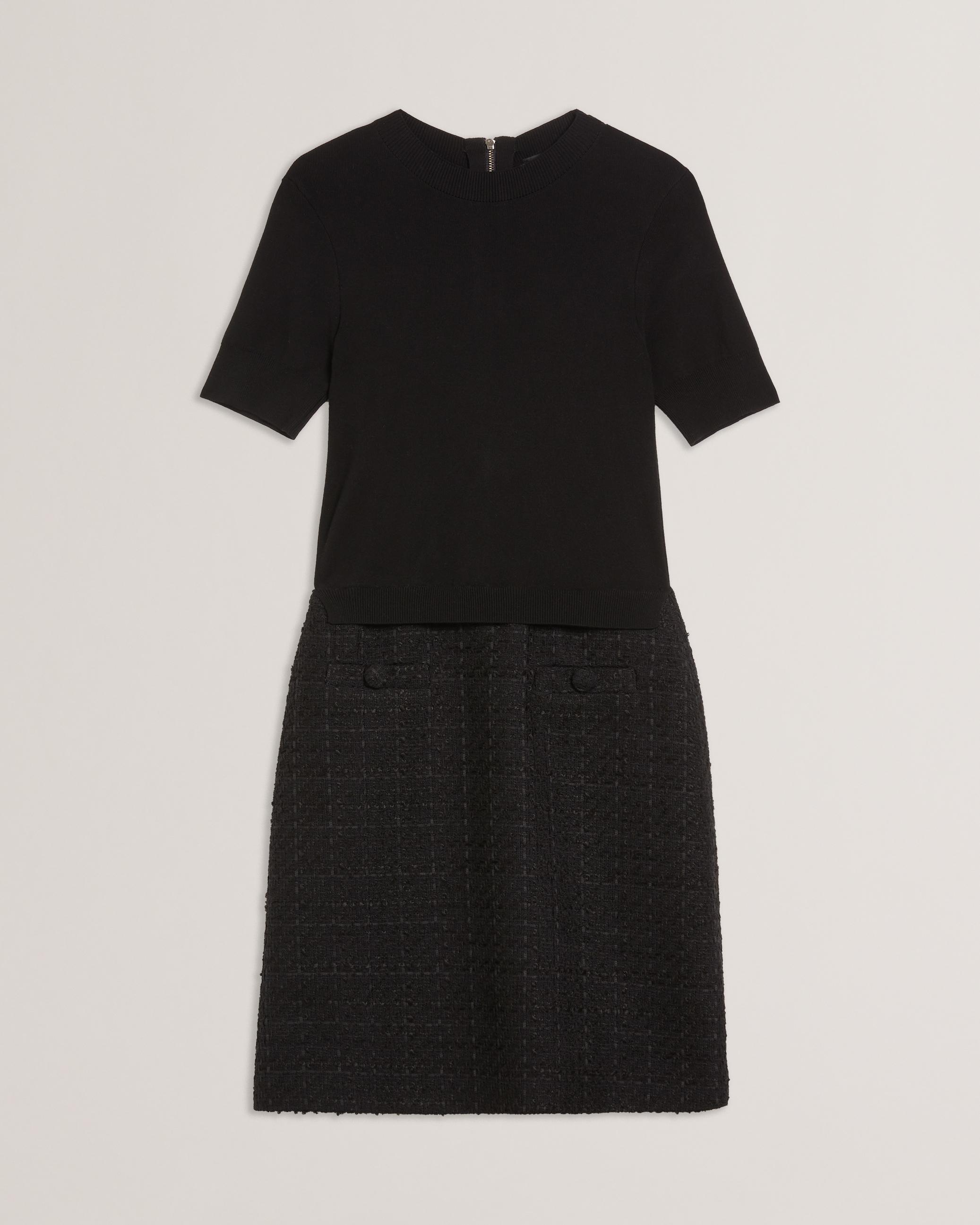Women KOMAM - Boucle A-Line Mini Dress With Knit Bodice - Ted Baker