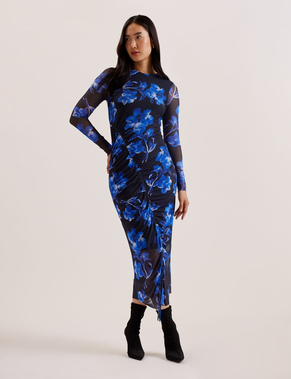 Women MARLIYY - Floral Print Bodycon Mesh Midi Dress - Ted Baker