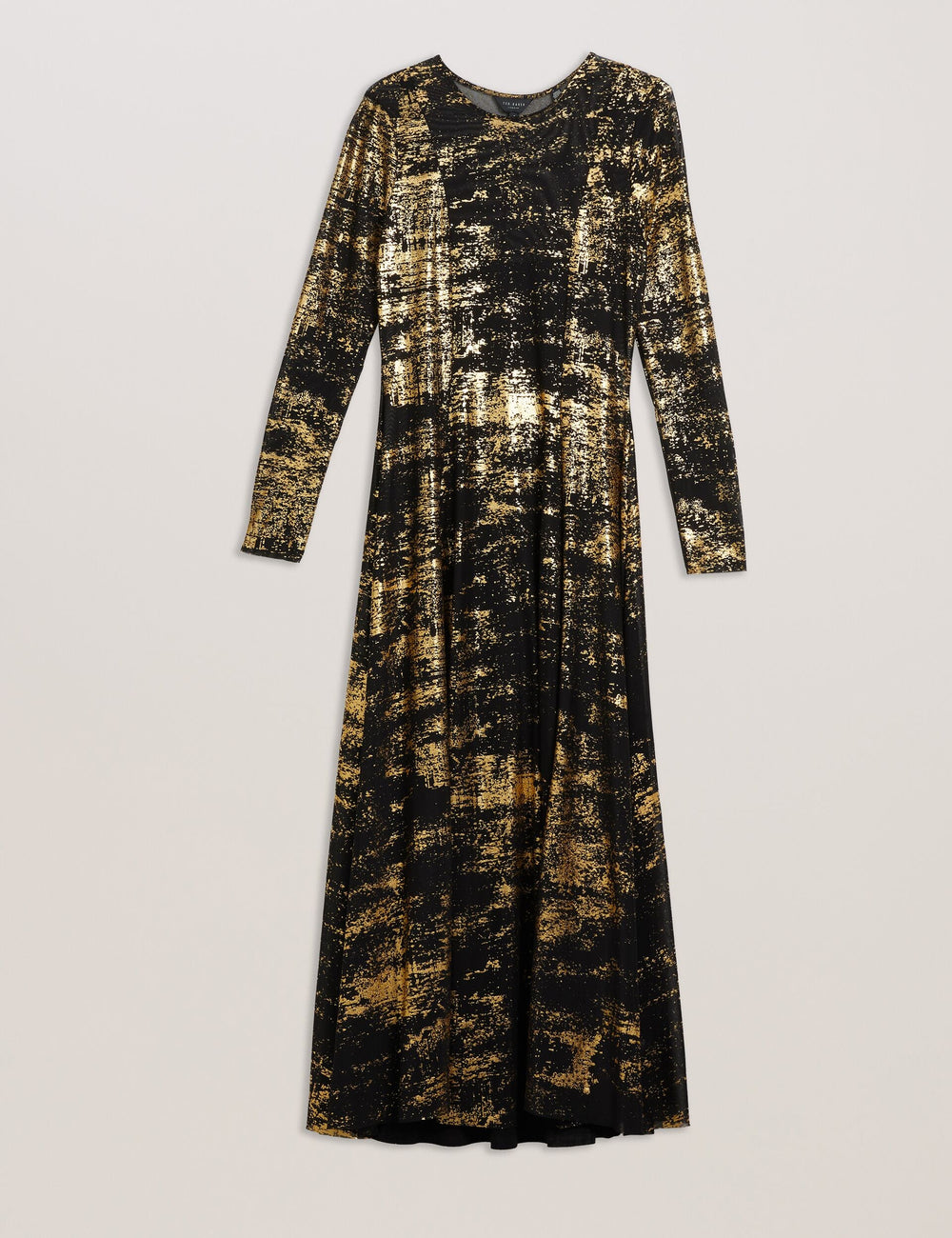 Women JUNHAA - Foil Print Long Sleeve Mesh Midi Dress - Ted Baker