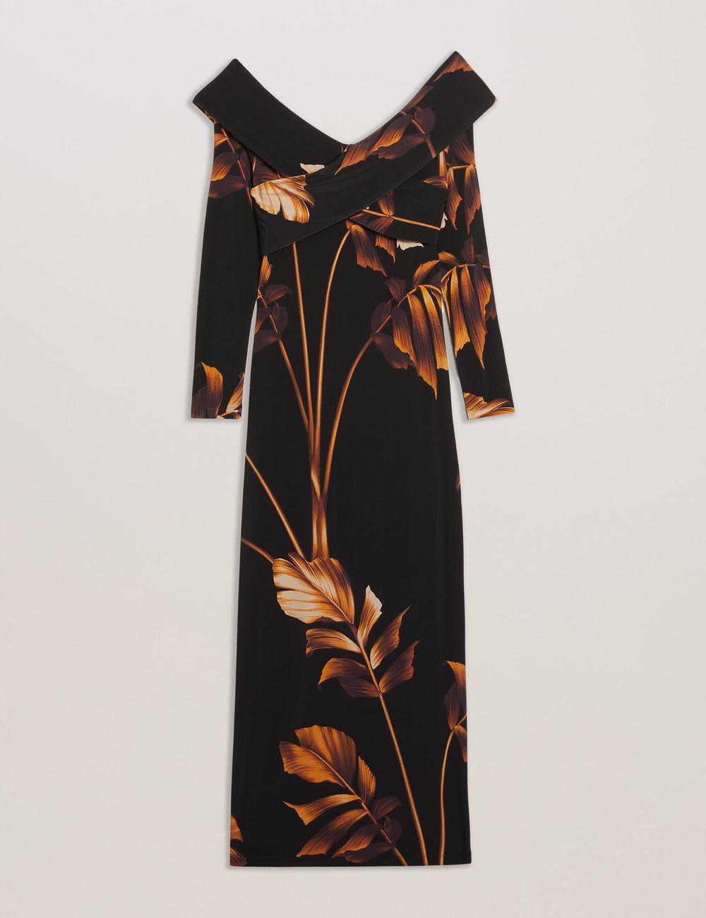 Women JOSEFEN - Printed Bardot Long Sleeve Midi Dress - Ted Baker