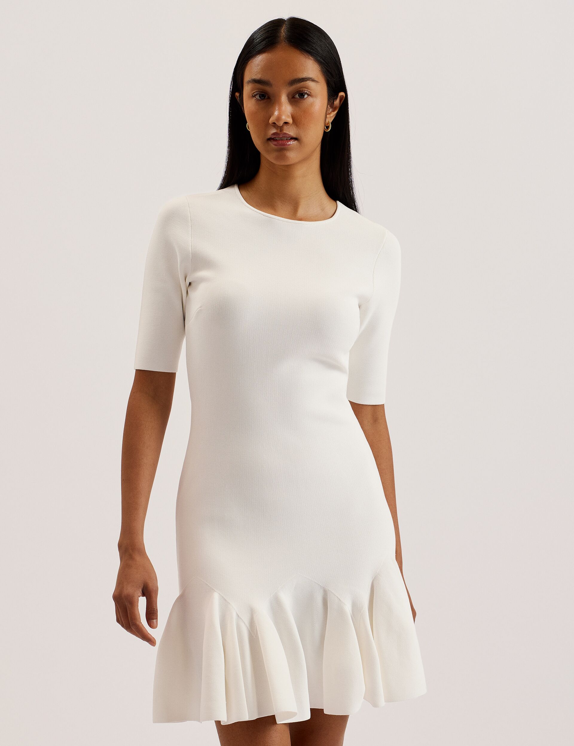 Women ALZANN - Pleated Hem Knitted Bodycon Mini Dress - Ted Baker