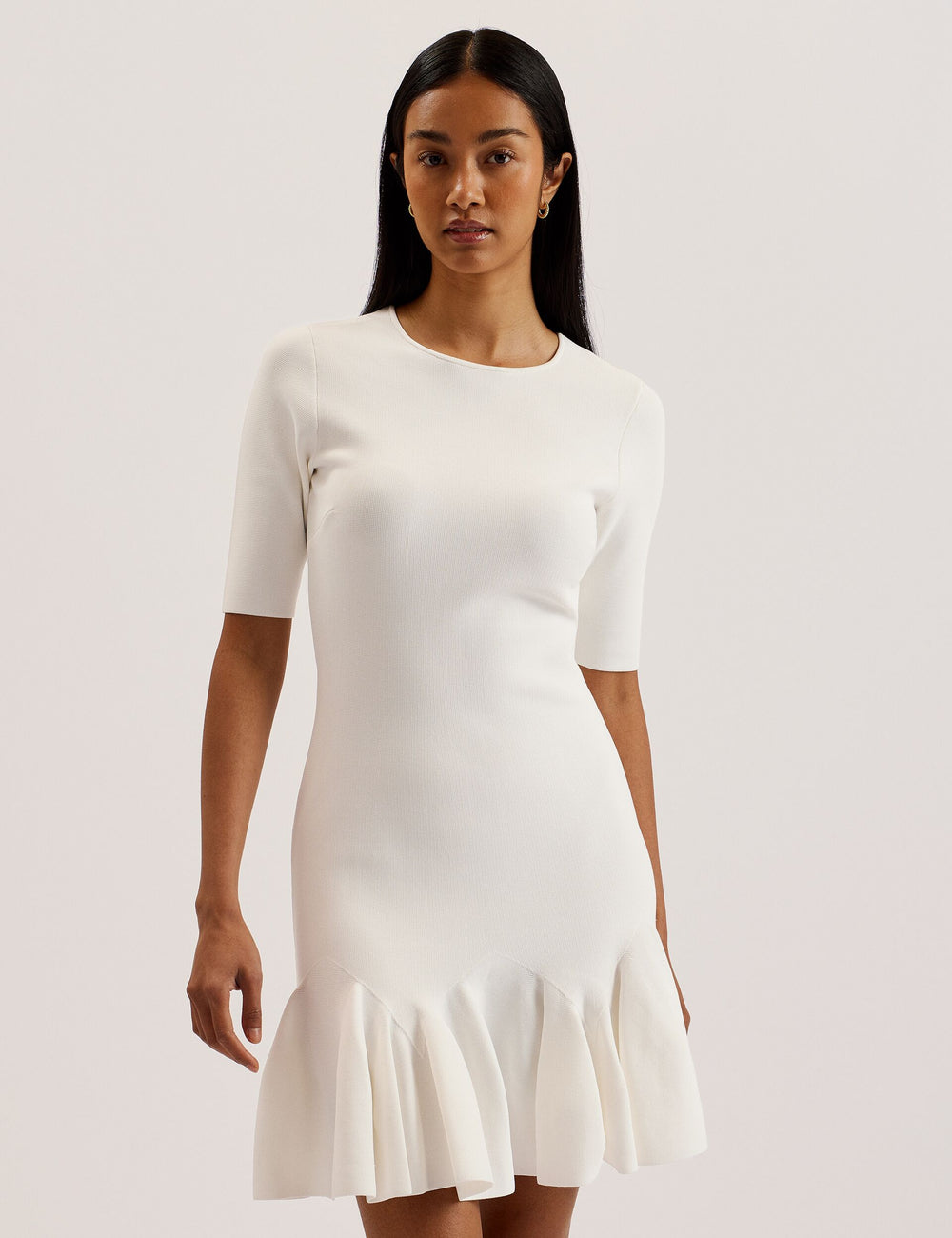 Women ALZANN - Pleated Hem Knitted Bodycon Mini Dress - Ted Baker