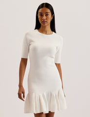 Women ALZANN - Pleated Hem Knitted Bodycon Mini Dress - Ted Baker