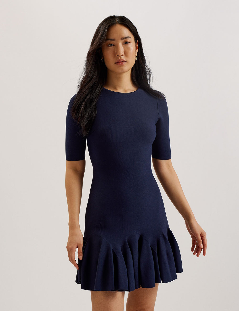 Women ALZANN - Pleated Hem Knitted Bodycon Mini Dress - Ted Baker