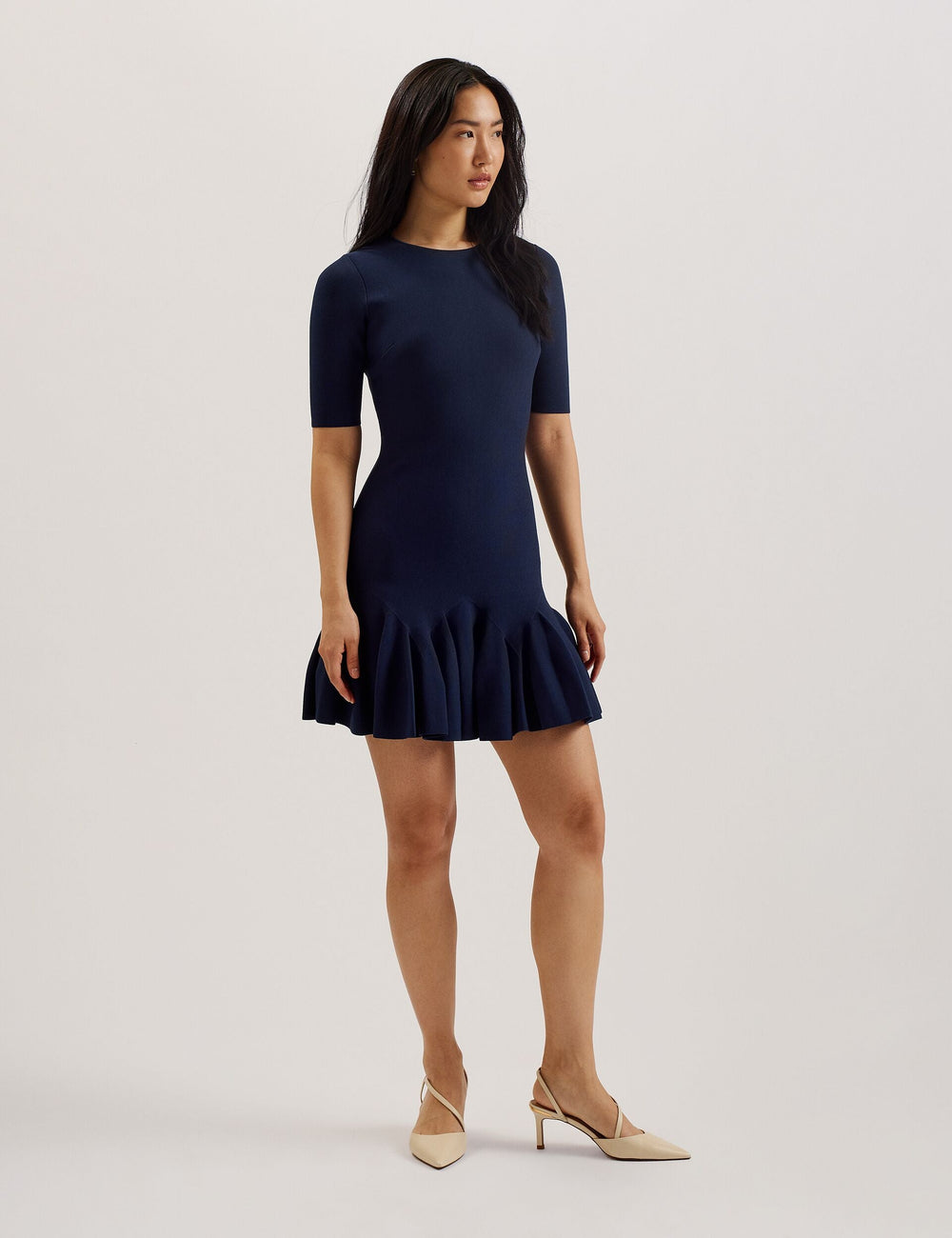 Women ALZANN - Pleated Hem Knitted Bodycon Mini Dress - Ted Baker