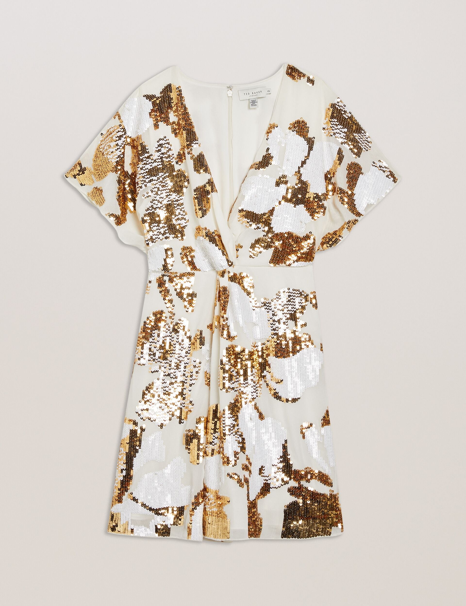 Women NOOSH - Knot Front V Neck sequin Mini Dress - Ted Baker