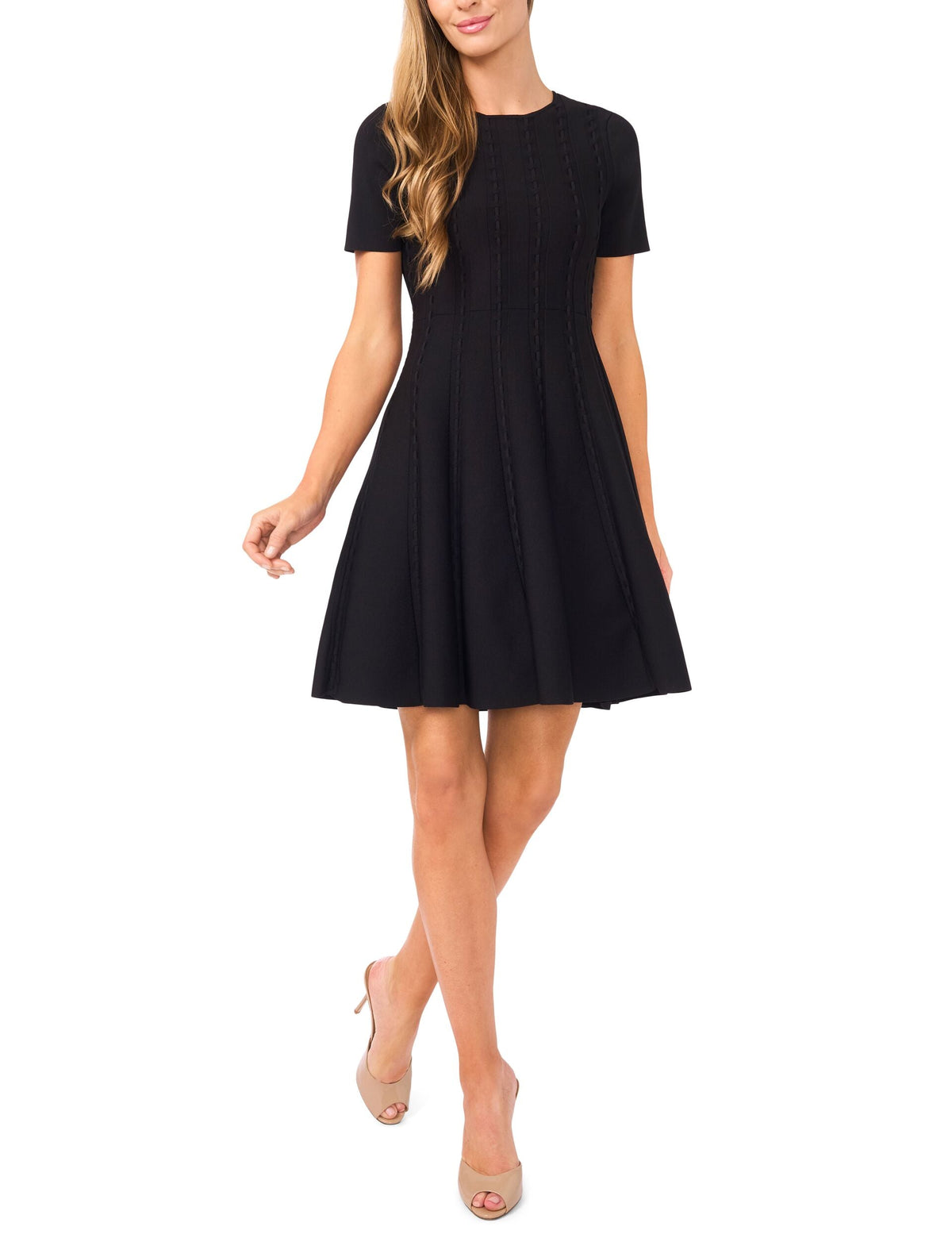 Women ELLA - Short Sleeve Ribbon Stitch Mini Dress - Ted Baker